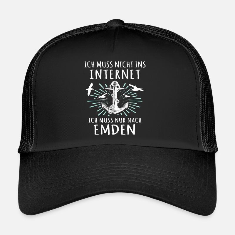 Emdener Urlaub Emden - Trucker Cap - Schwarz/Schwarz