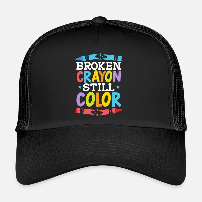 Zerbrochener Buntstift Still Farbe Färbung Künstlerische Trucker Cap