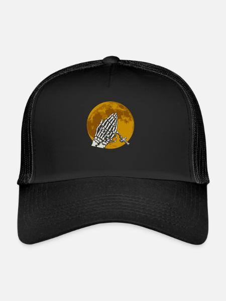 Praying Skeletal Hands - Gothic Gothic - Trucker Cap - black/black - Front