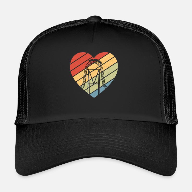 Parc à thème Vacances Retro Heart Roller Coaster Casquette trucker 