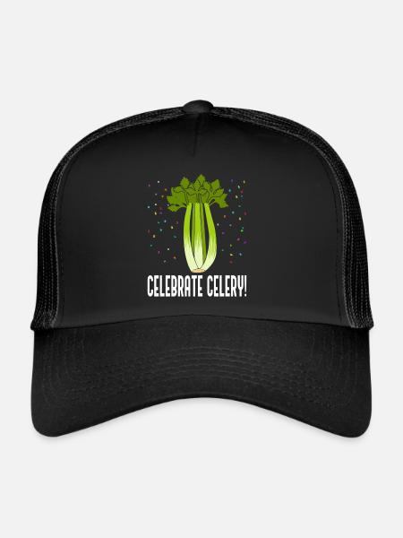 Célébrez le céleri, les légumes ironiques et la - Casquette trucker  - noir/noir - Devant