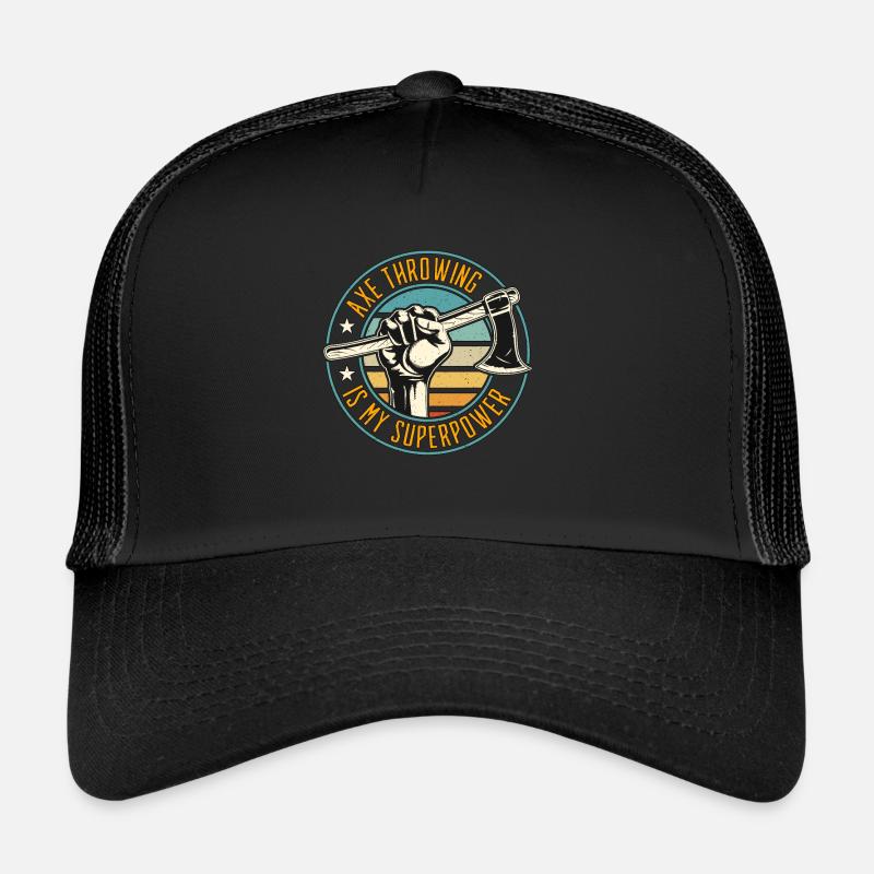 Axe Throwing Is My Superpower Double Ax Woodworker Trucker Cap