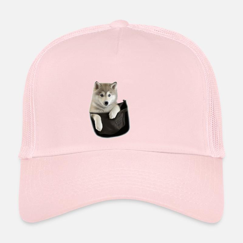 Mignon loup gris dans Pocket Funny Wolves Graphic Casquette trucker 