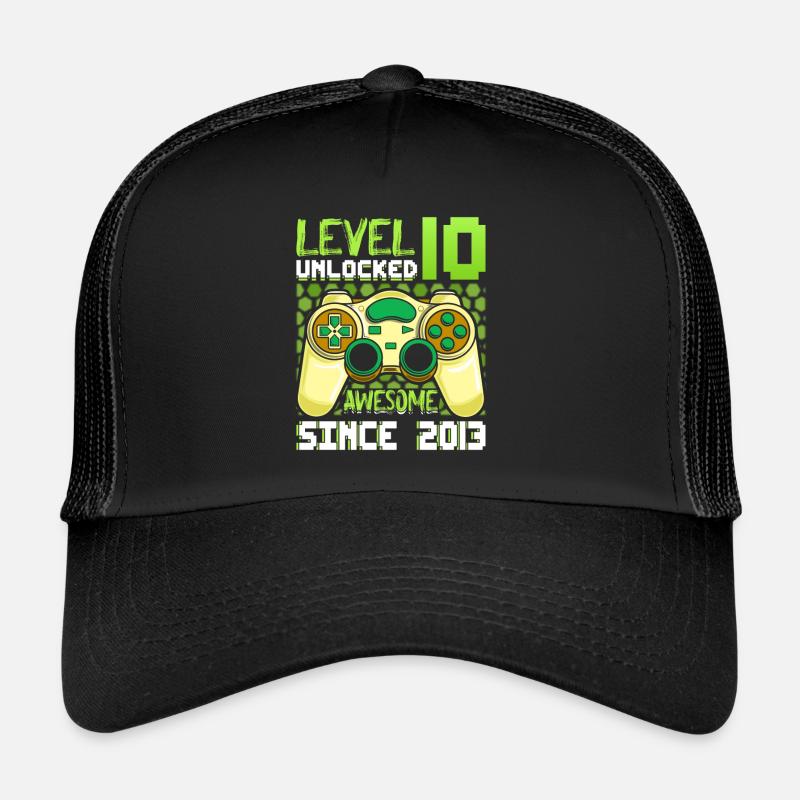 Level 10 Unlocked Awesome Since 2013 Trucker Cap
