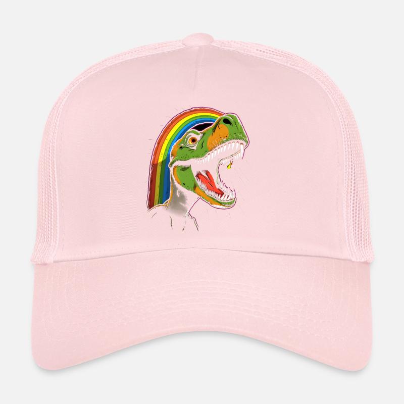 Rainbow Tyrannosaurus Trucker Cap