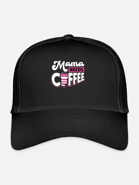 Maman a besoin de café - Casquette trucker  - noir/noir - Devant