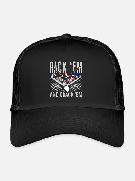 Cue Sports Rack 'et Crack Snooker Pool Player - Casquette trucker  - noir/noir - Devant