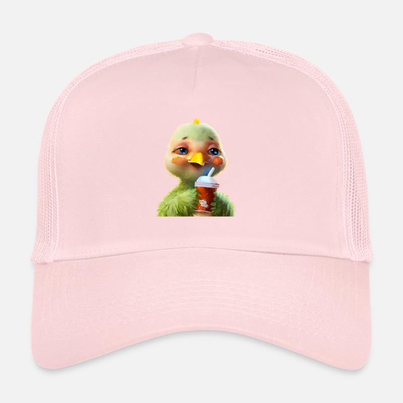 Cute chicken with soft drink Trucker Cap