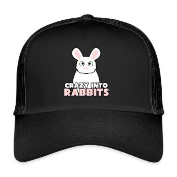 Hase Kaninchen Hasen - Trucker Cap - Schwarz/Schwarz - Vorne