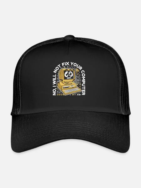 Je ne réparerai pas l’administrateur des opérations informatiques de votre ordinateur - Casquette trucker  - noir/noir - Devant