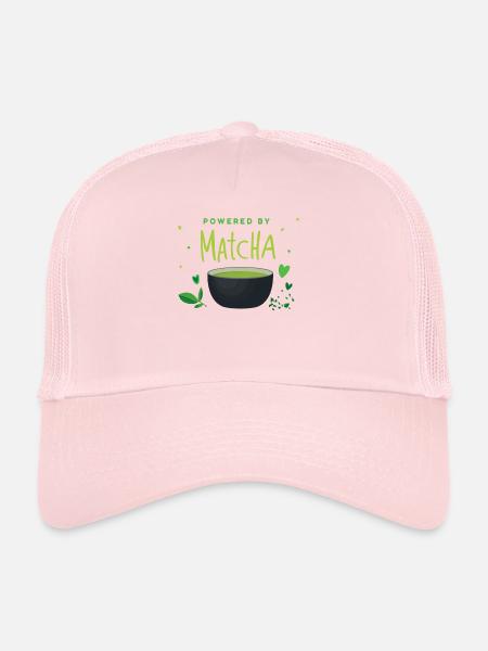 Propulsé par Matcha Japon - Casquette trucker  - rose pâle - Devant