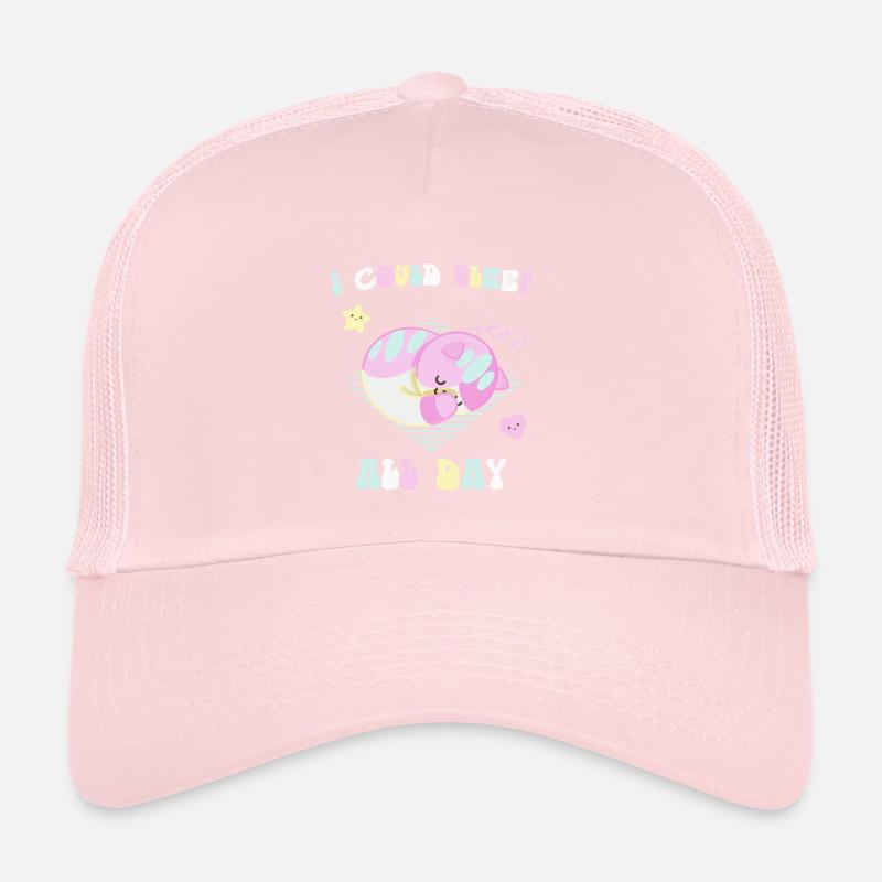 I could sleep all day humor cat Trucker Cap