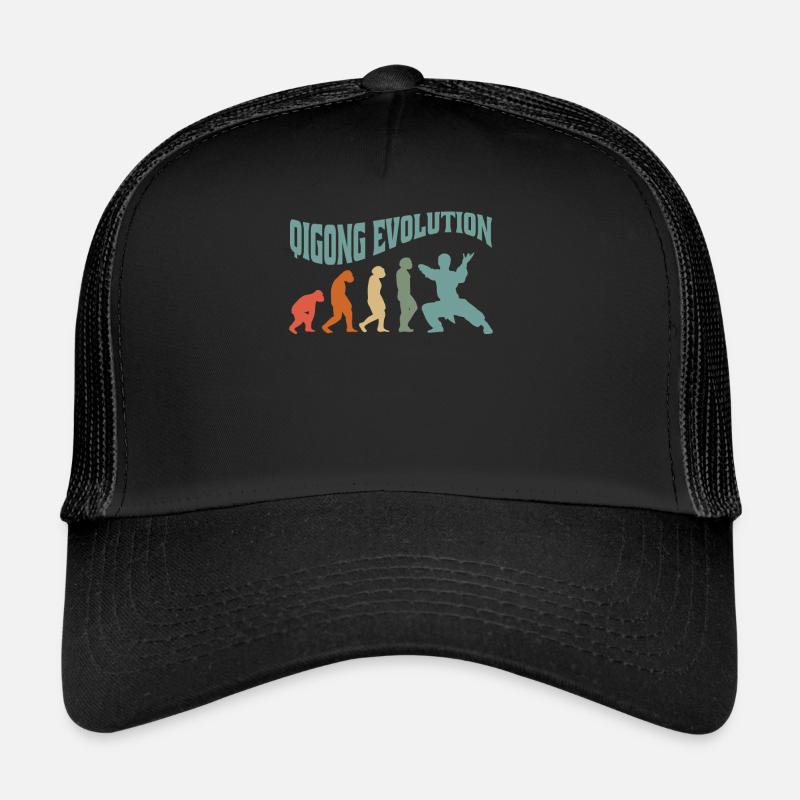 Qi-Gong Chigong Méditation Thaï-Chi Evolution - Casquette trucker - noir/noir