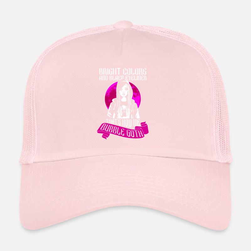 Couleurs vives noir eye-liner bulle goth Casquette trucker 