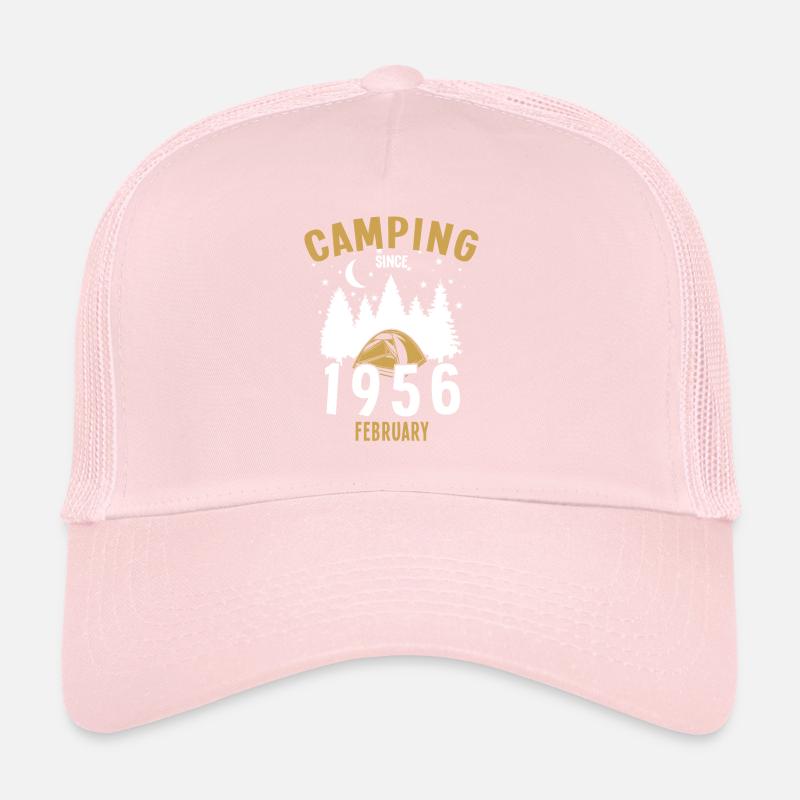 Anniversaire: Camping depuis février 1956 Zelten Casquette trucker 