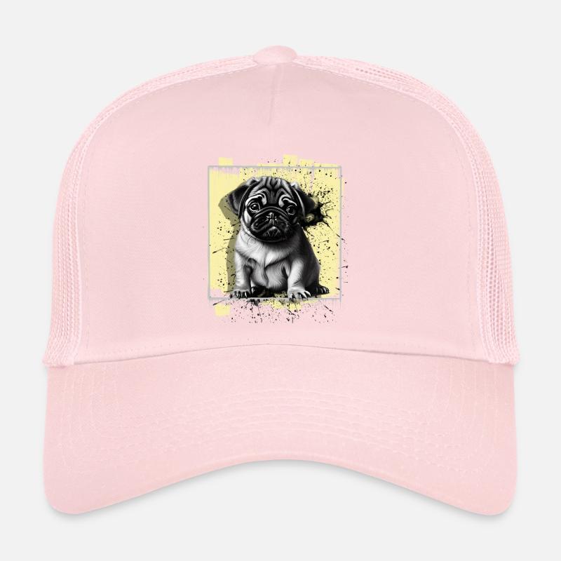 Chien carlin Casquette trucker 