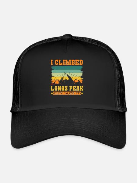 Mountain Fan Longs Peak Mountaineer Randonnée Summit - Casquette trucker  - noir/noir - Devant