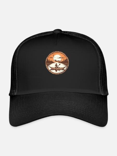 Canoë Canoë Canadien Kayak Pagayage Canot canadien - Casquette trucker  - noir/noir - Devant