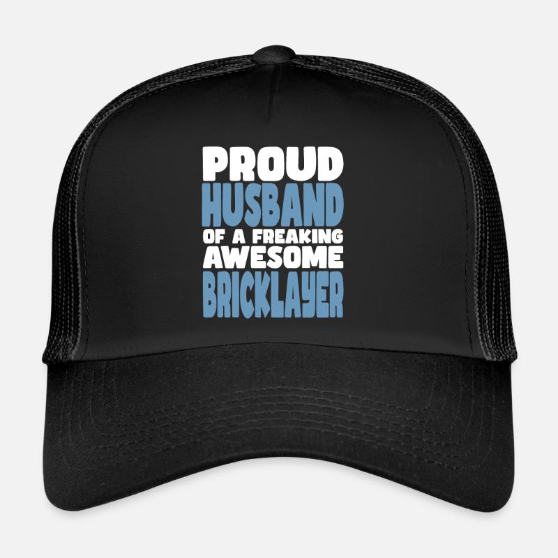 Fière épouse d’un sacré bon maçon - Casquette trucker  - noir/noir