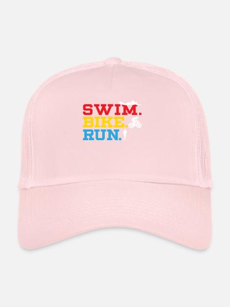 Triathlon Athlet Triathlet Schwimmen Radfahren Laufen - Trucker Cap - Hellrosa - Vorne