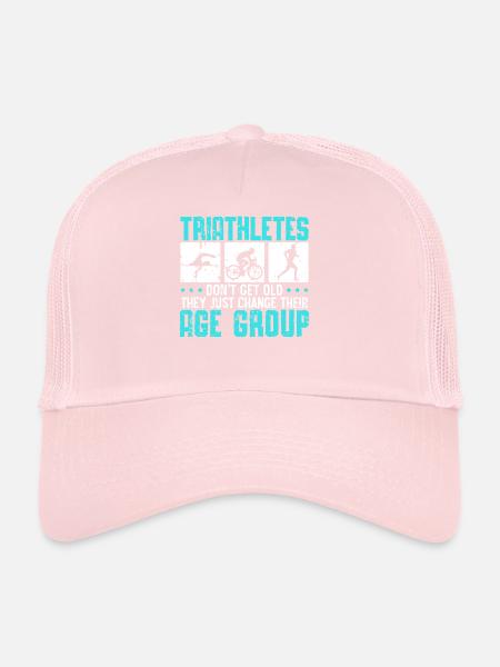 Triathlon Athlet Triathlet Schwimmen Radfahren Laufen - Trucker Cap - Hellrosa - Vorne