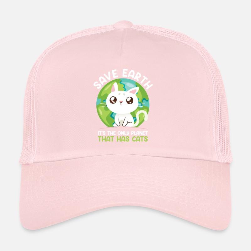 Save Earth Cat Lovers Species Conservation Environment Trucker Cap