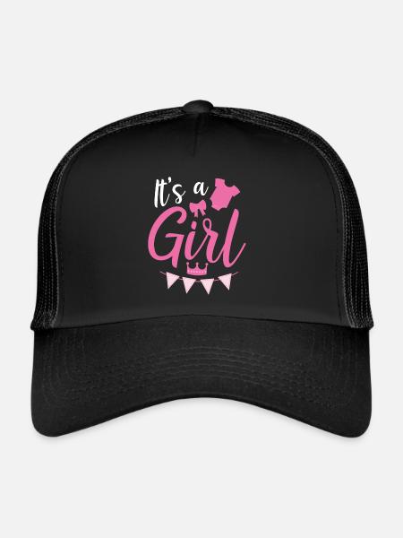 C’est une fille - Casquette trucker  - noir/noir - Devant