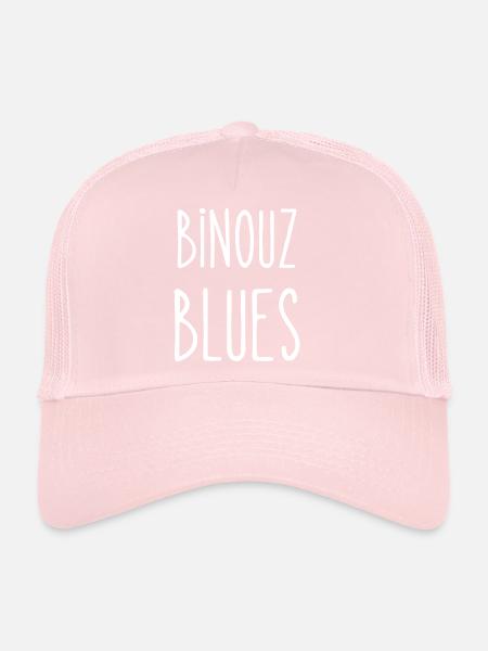 binouz blues - Casquette trucker  - rose pâle - Devant