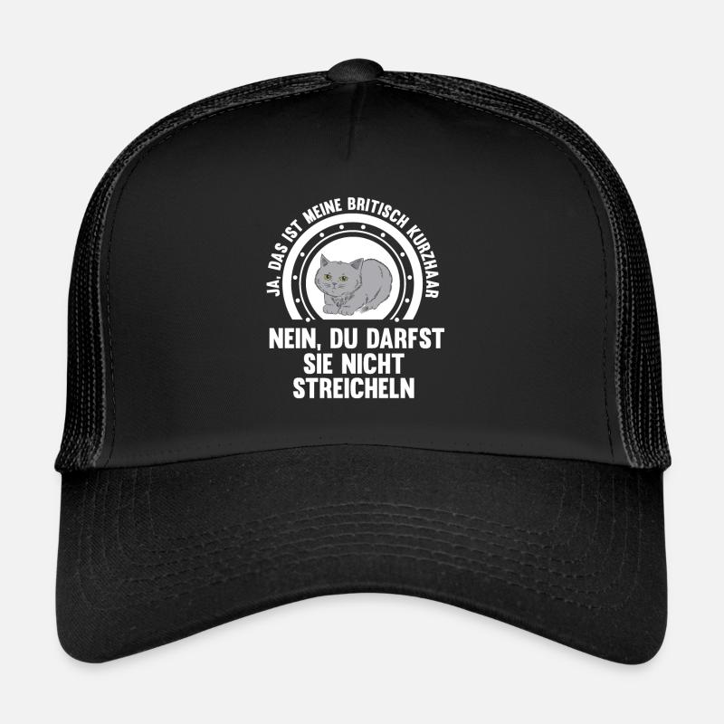 Britisch Kurzhaar Katze - Trucker Cap - Schwarz/Schwarz