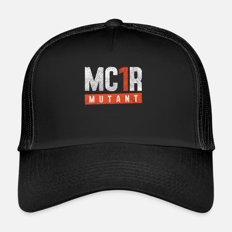 MC1R Mutant Rothaarig Rote Haare - Trucker Cap - Schwarz/Schwarz