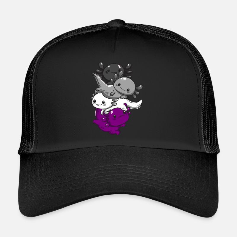 Subtil Asexual Kawaii Axolotl Pride Flag Casquette trucker 