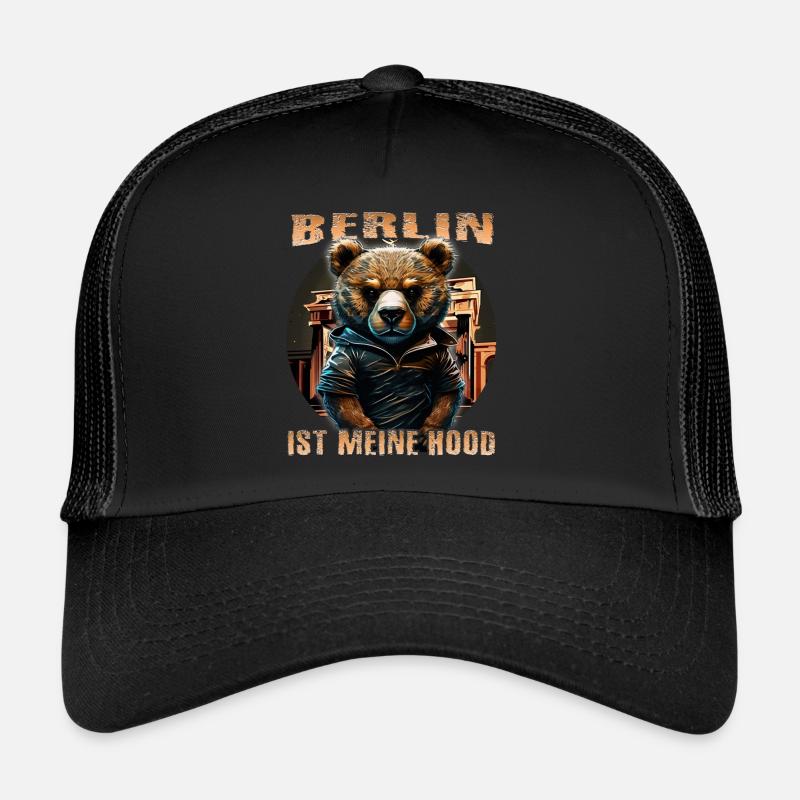 Ours de Berlin - Casquette trucker  - noir/noir