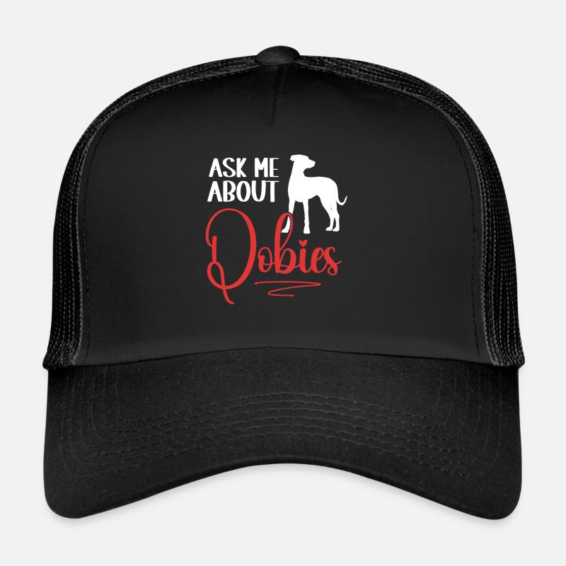 Dobermann Pinscher Hund Dobie - Trucker Cap - Schwarz/Schwarz