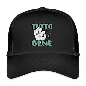 Tutto Bene - Drôle d’italien Très bon - Casquette trucker  - noir/noir - Devant