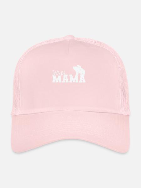 Mama sauvage Ours animal forestier - Casquette trucker  - rose pâle - Devant