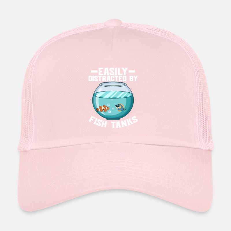 Easily Distracted By Fish Tanks Fish Keeping Aquar Trucker Cap
