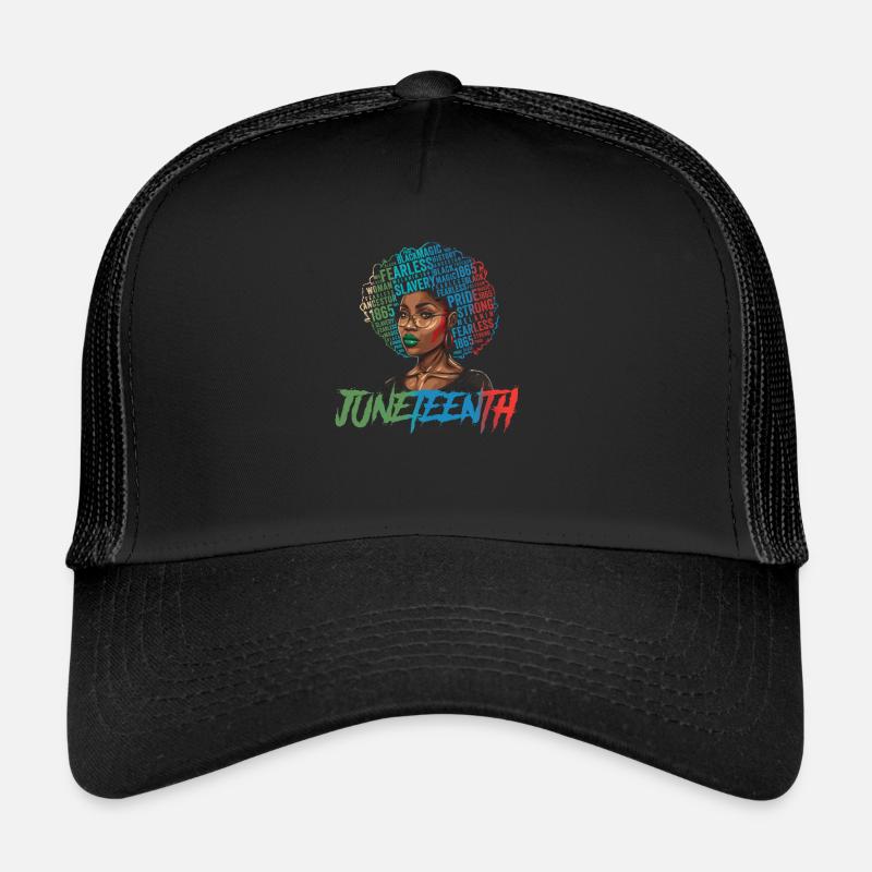 Juneteenth BLM Black Pride Woman Stark Black Casquette trucker 