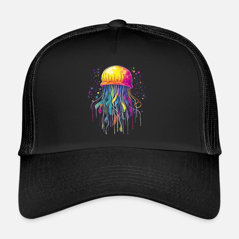 Qualle Jellyfish - Trucker Cap - Schwarz/Schwarz