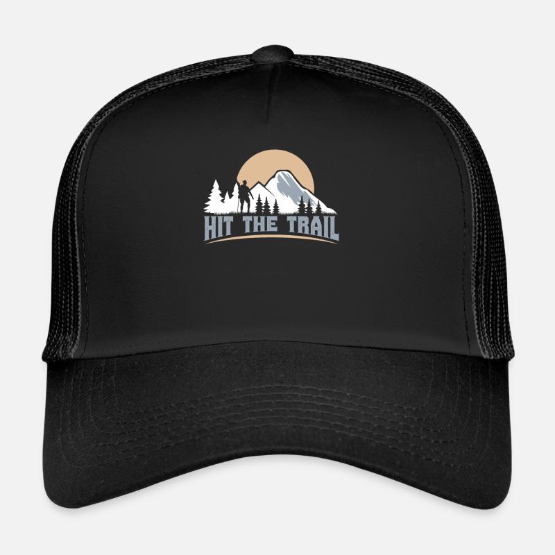 Bergsteiger Hit the Trail Berge Wandern - Trucker Cap - Schwarz/Schwarz
