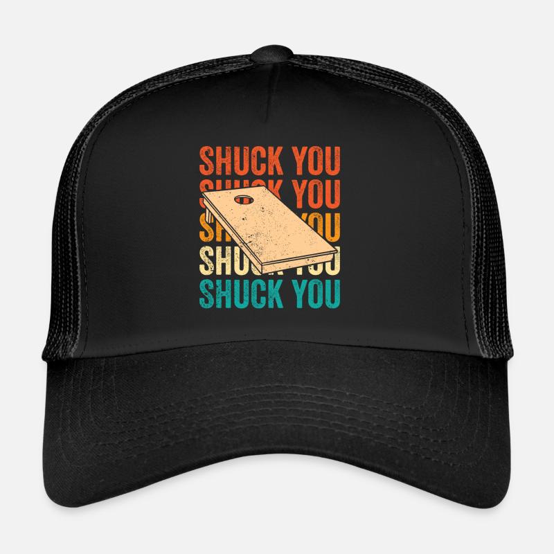 Drôle de trou de maïs Cornhole Retro Casquette trucker 
