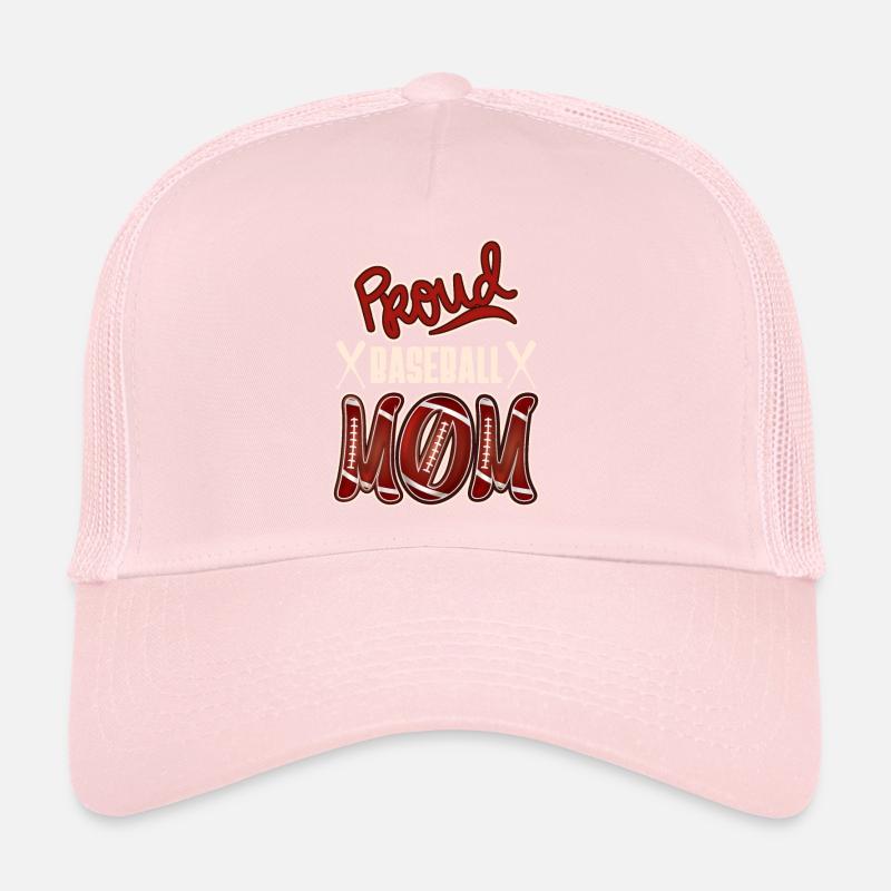 Fière maman de baseball, conception de baseball américain Casquette trucker 