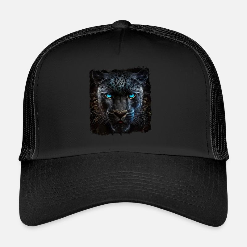 Schwarzer Panther Großkatze - Trucker Cap - Schwarz/Schwarz
