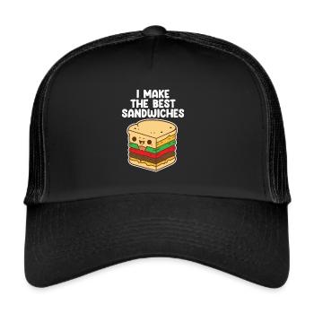 Funny Sandwich Lover Food Sandwiches - Trucker Cap - black/black - Front