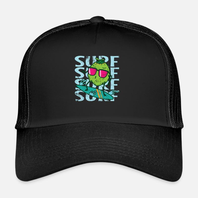 Surf Surf Surf Coconut Palm Exotic Trucker Cap