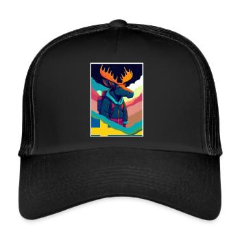 Orignal, Randonnée, Scandinavie Vacances de voyage Suède - Casquette trucker  - noir/noir - Devant