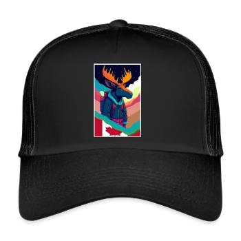 Moose, Hiking Tour, Nature Travel Holidays Canada - Trucker Cap - black/black - Front