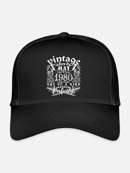 1980 May 1980 anniversary May 1980 May - Trucker Cap - black/black - Front