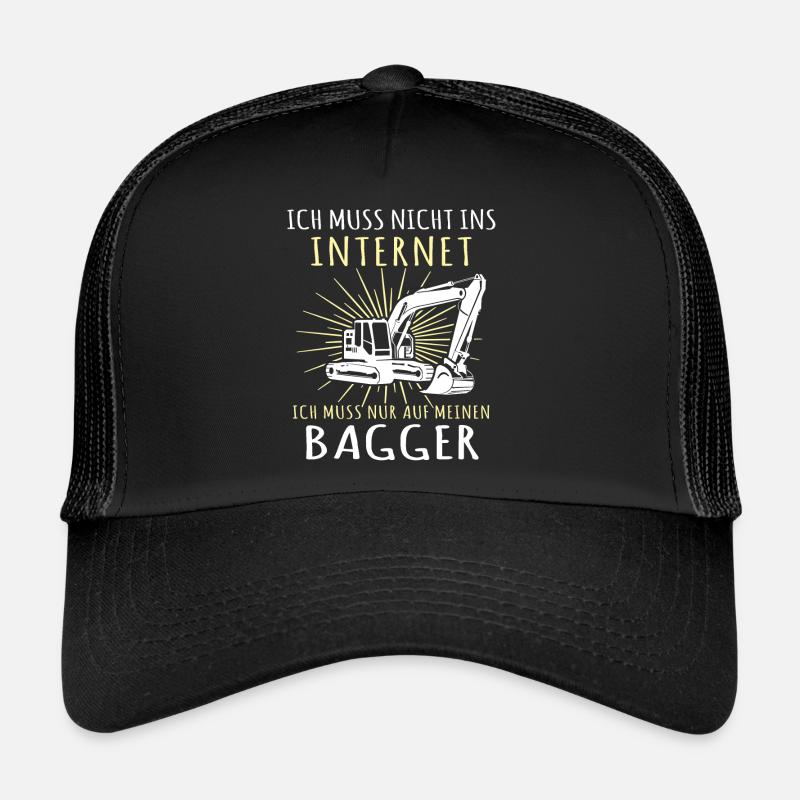 Baggerfahrer Bagger - Trucker Cap - Schwarz/Schwarz