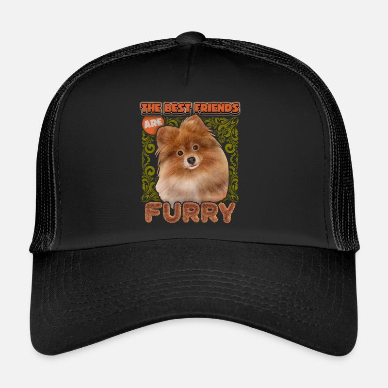 Pomeraner, Spitz vintage Illustration, Hund Spruch Trucker Cap