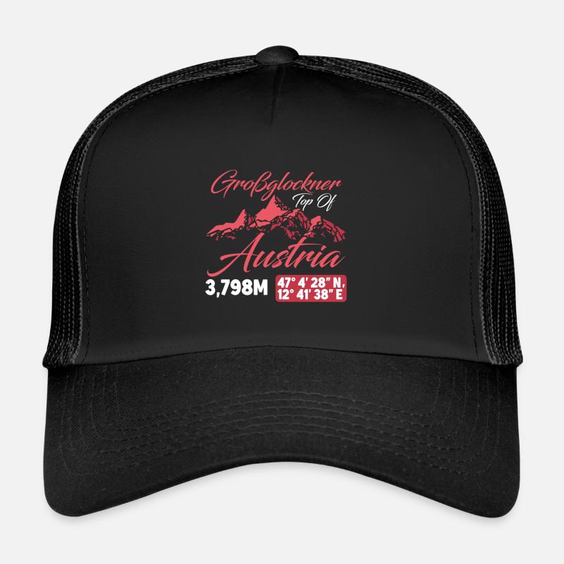 Großglockner Österreich Berge Wanderer Bergsteiger - Trucker Cap - Schwarz/Schwarz
